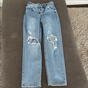 Wild Fable Light Blue Distressed Straight Leg Jeans